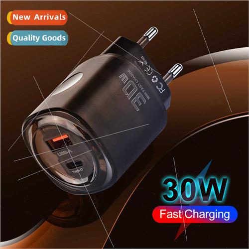 Fast charger cell phone charger 30W USB+Type-c dual interfac
