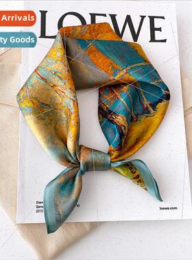 Mulberry silk silk scarf small square scarf female spring fa