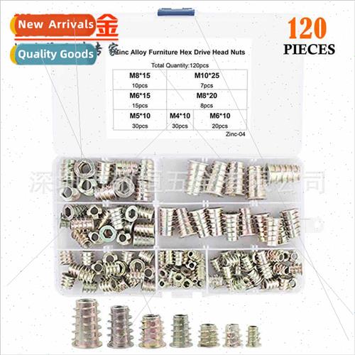120pcs zinc alloy inner outer tooth nuts M4*10 M5*10 M6*10 M