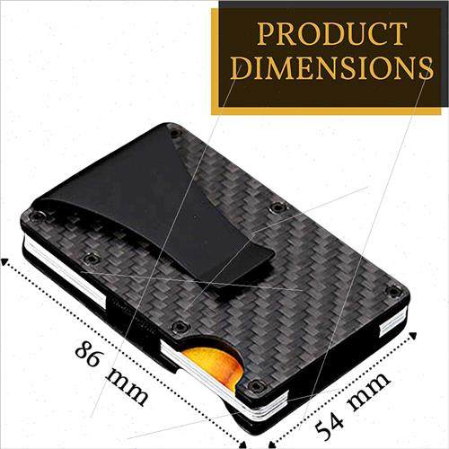 Carbon Fiber Cred Card Case rfid blocking Large Capacy Money