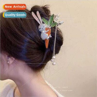 New Year tassel radish rhinestone rabb scrunchies female bac
