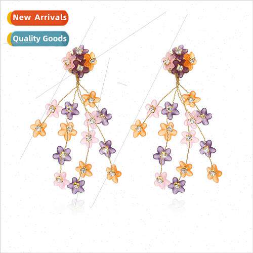 Hand-woven long tassel earrings vintage fashion baroque flow