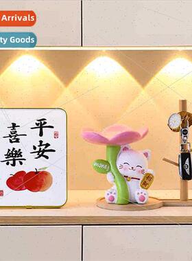 Cute cherry blossom beckoning cat entryway key candy storage