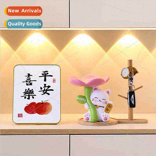Cute cherry blossom beckoning cat entryway key candy storage