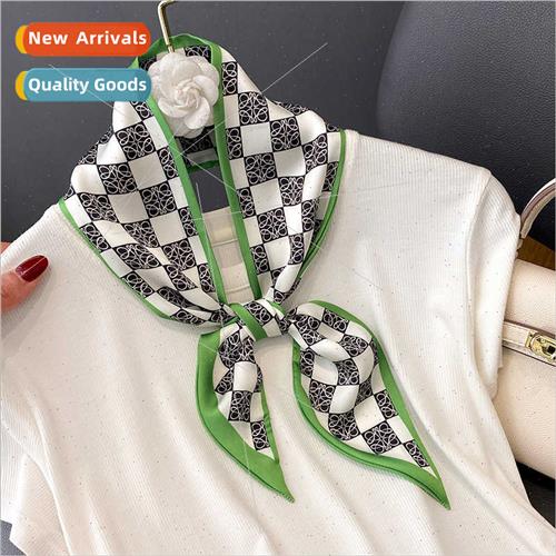 2022 Spring Autumn new tide letters long strip small silk sc