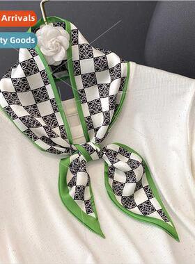 2022 Spring Autumn new tide letters long strip small silk sc