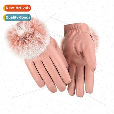 Women touch screen leather gloves warm PU leather gloves win