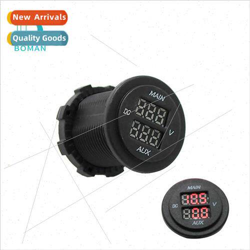 Red light dual display voltmeter car boat outdoor waterproDC