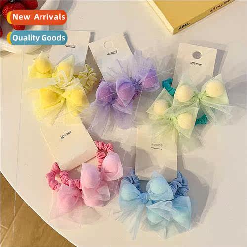 Children cute candy-colored bow headdress hair rope baby hai