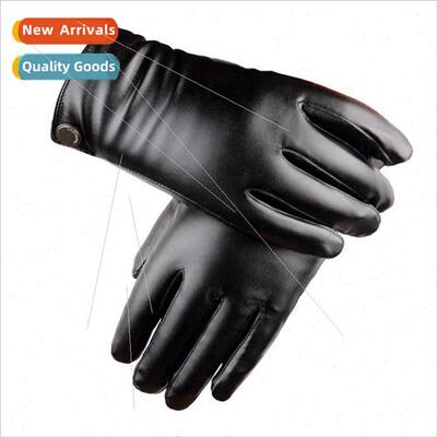 mulated leather men PU leather gloves spl finger large buckl