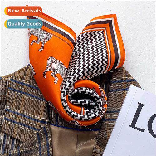 2021 new retro carriage pattern mulberry silk small silk sca