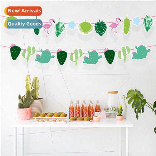 New paper animal birthday bunting pull flowers princess baby