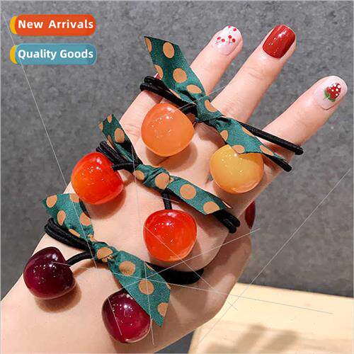Korea hair circle hair rope Mori Girl ins Japan cute cherry