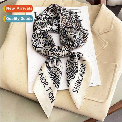 2021 new geometric pattern simulation silk scarf fashion dec