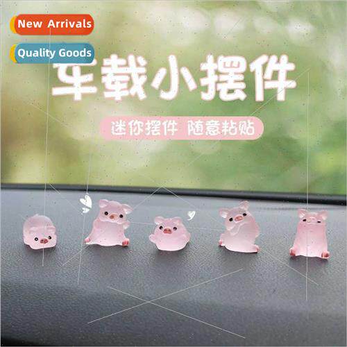 Creative cute piggy car ornament center console mini car sma