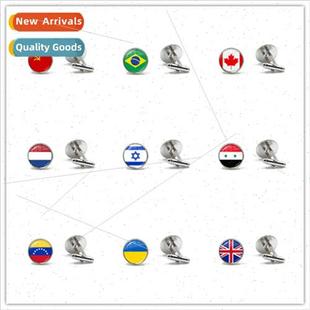 Brain etc. Flag Accessories Glass Great Cufflinks Ukraine