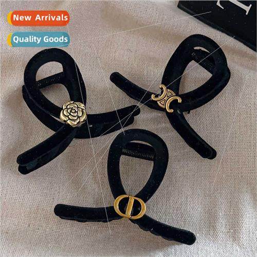 Black Frosted Shark Clip Female Hair Clip Hair Volume Large