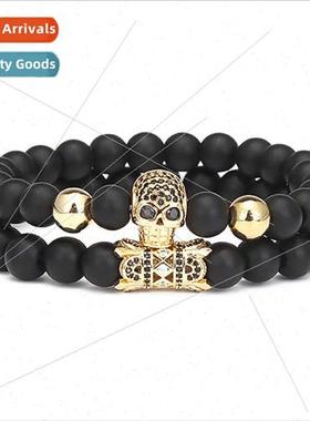 Accessories new micro-set zirconia skull bracelet set froste