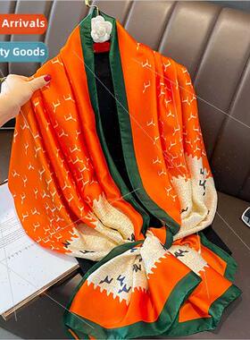 Spring Autumn new simulation silk scarf shawl female summer