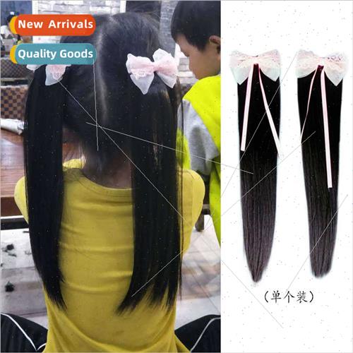 Children wigs 适用women ponytail braids bow hair clips girls