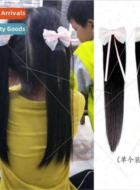 Children wigs 适用women ponytail braids bow hair clips girls