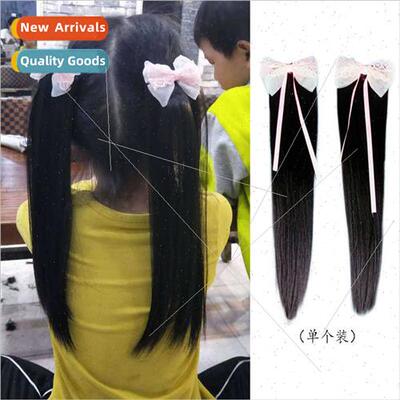 Children wigs 适用women ponytail braids bow hair clips girls