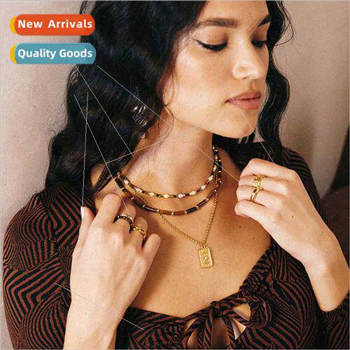 Handmade beaded tiger eye stone necklace fall winter senior