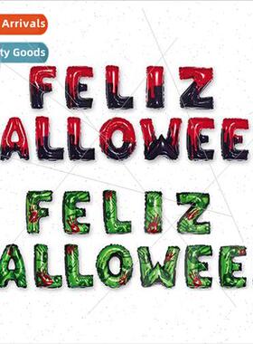 Hispanic happy halloween alphabet balloon set feliz hallowee