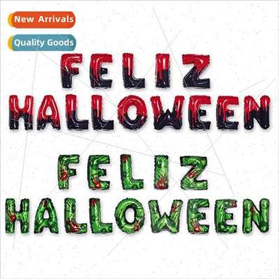 Hispanic happy halloween alphabet balloon set feliz hallowee