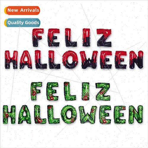 Hispanic happy halloween alphabet balloon set feliz hallowee