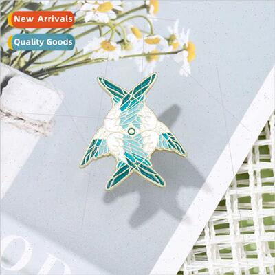 Cartoon wings feather alloy brooch personalized versatile cl