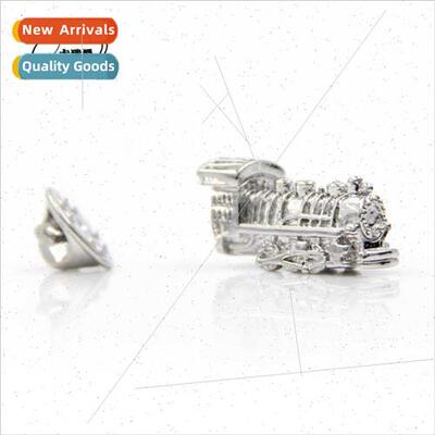 Eco-friendly copper brooch men locomotive shape badge pin ca