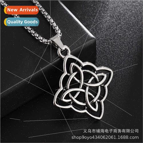 Stainless Steel Aged Vintage Celtic Knot Necklace Knot Taniu