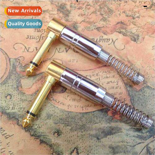 6.35 Mono Mic Plug Mixer Connector 6.5 Gold Plated Elbow Lon