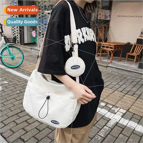 Japan ins large capacy gyoza bag female drawstring canvas ba