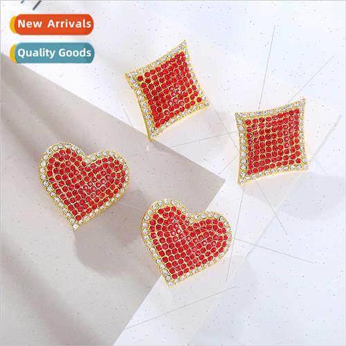 Europe luxury micro-set full zirconium love earrings persona