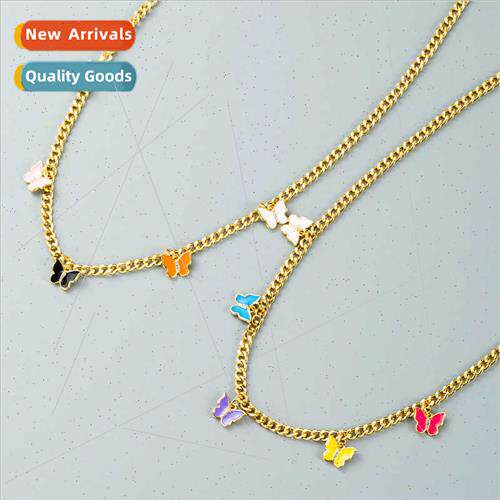 Copper gold-plated micro-set zirconia colorful oil drop butt