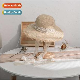 raffia children large brim sunshade Summer sunscreen Korean