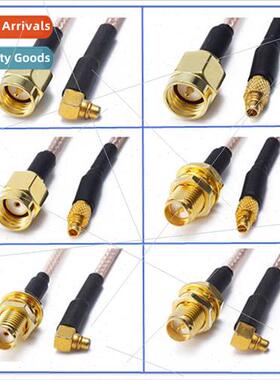SMA male female internal pin/hole to MMCX curved male jumper