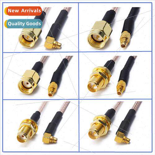 SMA male female internal pin/hole to MMCX curved male jumper