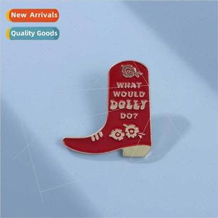 Styling Design Jacket Cowboy Backpack Boots Brooch Red che