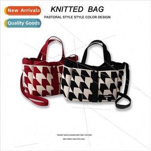 Korean large bag New shoulder thousbird ThousBird grid Grid