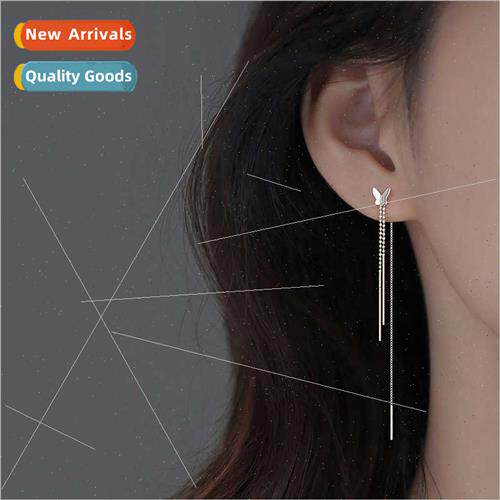 Copper silver-plated butterfly ear wires female 2023 new nic
