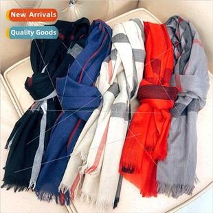 fall winter short scarf beard cotton female human Plaid new