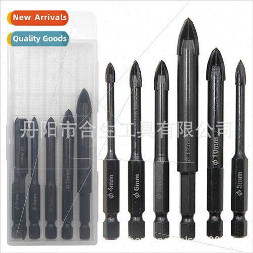 6pc Black Hexagonal Shank Cross Glass  Multifunctional Ceram