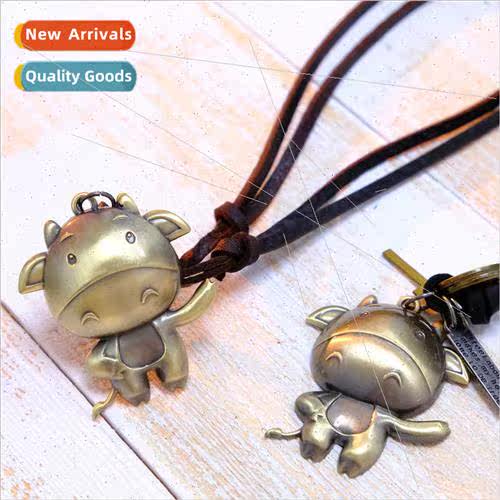 Korea popular fashion cute cartoon calf necklace retro simpl