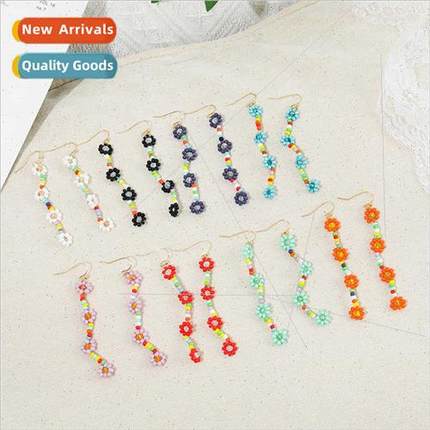 KJ joy theme copper glass beads mixed colors handmade daisy