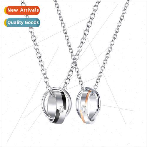 Europe fashion popular double ring couple necklace simple hu