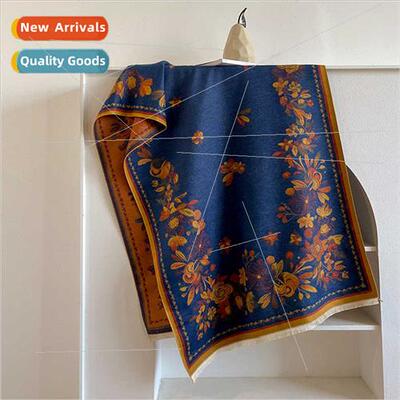 Scarf female winter faux cashmere scarf retro ethnic long wa