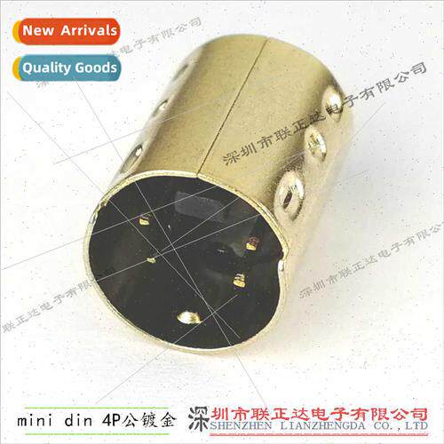 Gold-plated S terminal 4P male Mini DIN4P small nail 4PIN fo